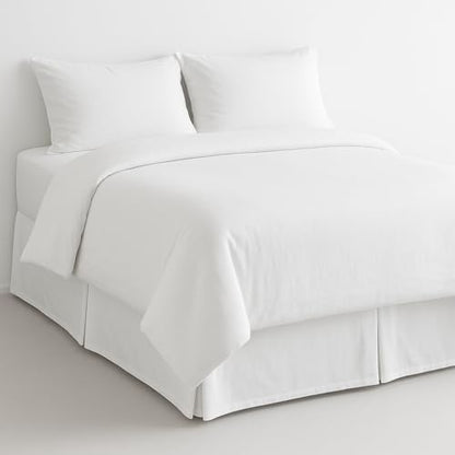 Mattress-Homes Luxury Box Pleated Bed Skirt Split Corners Platform Style Easy Fit Fade & Wrinkle Resistant with Tailored Drop 14 Inch (Twin, White)