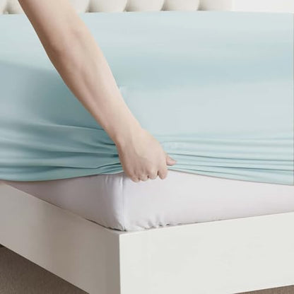 Clara Clark Full Sheets, 6 Piece Set - Hotel Luxury Bed Sheets, Super Soft Bedding Set, Full Size, Aqua Light Blue