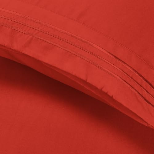 Elegant Comfort Luxury 4-Piece Bed Sheet Set - Luxury Bedding 1500 Premium Hotel Quality Microfiber, Wrinkle Resistant Cool & Breathable, Easy Elastic Fitted, Full, Rust Orange
