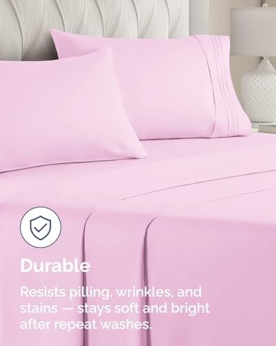 Queen Pillow Cases Set of 6 - Ultra Soft Pillowcase Covers - Light Pink