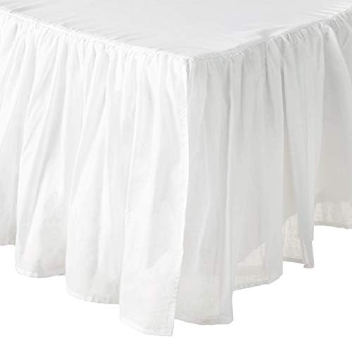 Greenland Home - GL-1107FBSF Cotton Voile Dust Ruffle, 15-inch L, White