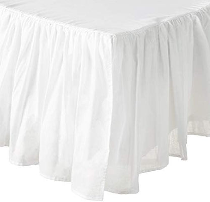 Greenland Home - GL-1107FBSF Cotton Voile Dust Ruffle, 15-inch L, White
