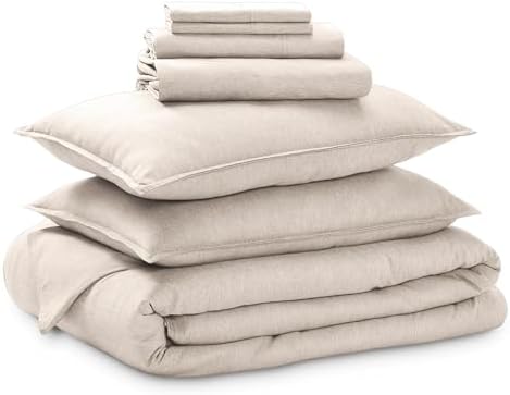 Bare Home Bed-in-A-Bag 7 Piece Set (Queen, Heathered Pebble)
