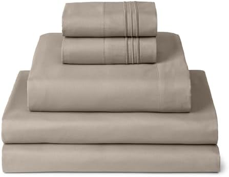 Mellanni Iconic 5-Piece, Ultra Soft Sheet Set (Split King, Tan)