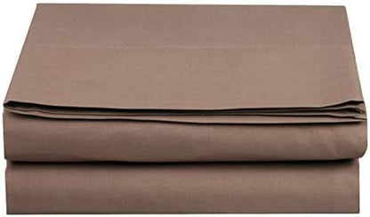 Elegant Comfort Premium Hotel Quality 1-Piece Flat Sheet, Luxury and Softest 1500 Premium Hotel Quality Microfiber Bedding Flat Sheet, Wrinkle-Free, Stain-Resistant, King, Taupe