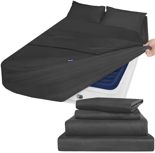 Deep Pocket King Sheet Set, King Size Sheets Set for Air Mattress 4 Piece