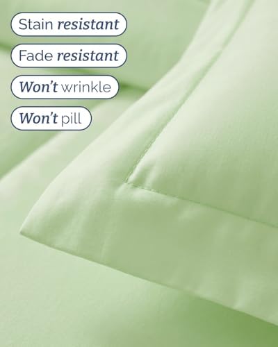 Twin Comforter Set - 5 Piece Bed in a Bag Twin Size - Light Sage Green