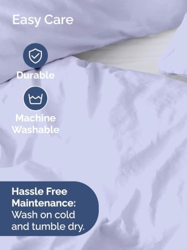 Duvet Cover Queen Size - Soft 3 Piece with Zipper Closure - Lavender