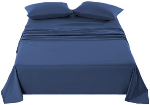 Kingnex RV King Sheets 72 x 80 Set for 6" to 8" Camper Bed Mattress Navy