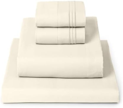 Mellanni Iconic 4-Piece, Ultra Soft Sheet Set (Queen, Golden Ivory)