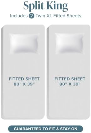 Bare Home 100% Organic Cotton Sateen Sheet Set (Split King, Light Grey)
