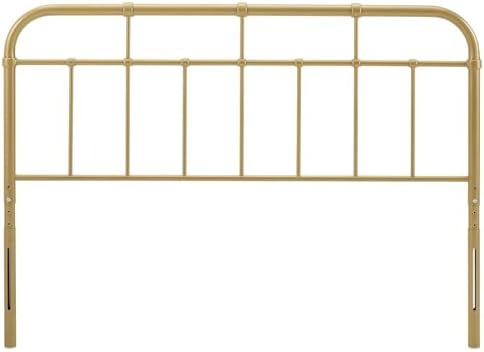 Modway Alessia Modern Farmhouse Metal Queen Headboard in Gold