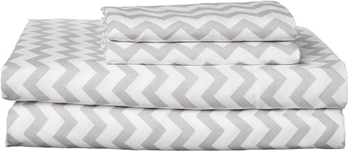 California King Sheet Sets - Breathable Luxury Sheets with Full Elastic & Secure Corner Straps Built In - 1800 Supreme Collection Cal King Deep Pocket Bedding, Sheet Set, California King, Chevron Gray