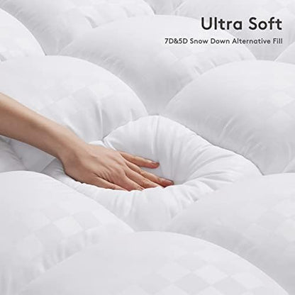 SameBed Mattress Topper Twin XL,Extra Thick Mattress Pad Cover for Back Pain,Cooling Mattress Protector with 8-21 Inch Deep Pocket,Overfilled Down Alternative Filling