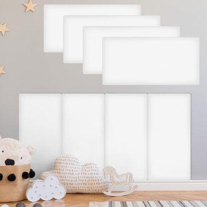 Hahafelt 8 Pack Wall Padding Headboard 15.75" x 7.87" x 1.18" White
