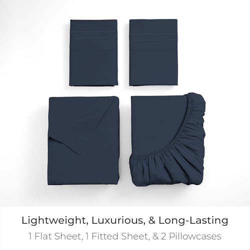 Mellanni Iconic 4-Piece, Ultra Soft Sheet Set (Queen, Navy Blue)