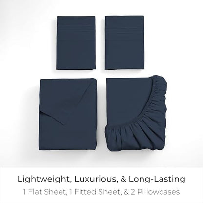 Mellanni Iconic 4-Piece, Ultra Soft Sheet Set (Full, Navy Blue)