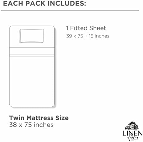 Linen Home 100% Cotton Percale Twin Size Fitted Sheet only, English Rose
