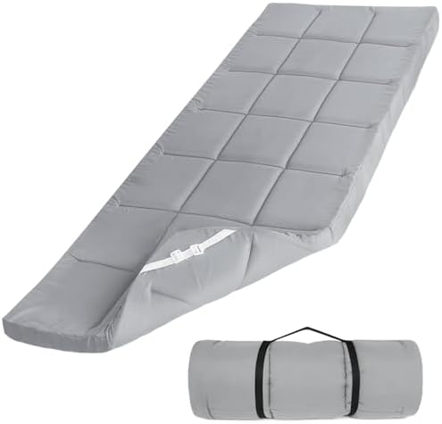 Cot Mattress Topper (Improved Thickness), Foam Quilted Pads for Camping, Soft Comfortable Sleeping Cot Mattress Pad Only, Camping Pad 75"x30" for Camp Cot/Rv Bunk/Narrow Twin Beds, Navy