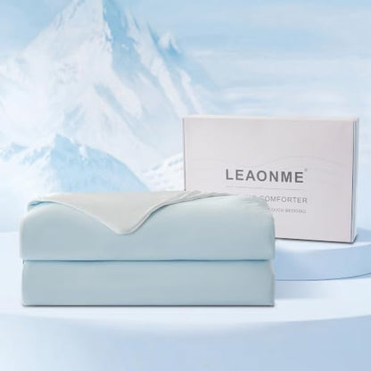 LEAONME® Cooling Comforter Twin XL Blue Blanket for Hot Sleepers 68"x90"