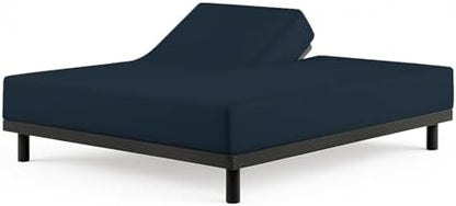 1 PC Top Split Queen Fitted Sheet for Adjustable beds, 34" Split, Navy Blue
