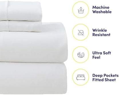 7 Piece Comforter Set Bag Solid Color All Season Soft Down Alternative Blanket & Luxurious Microfiber Bed Sheets, Queen, Checkered Box