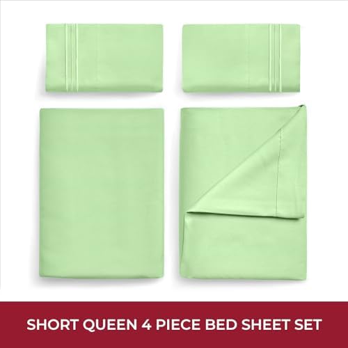 Mellanni Iconic 4-Piece, Ultra Soft Sheet Set (RV/Short Queen, Pistachio)