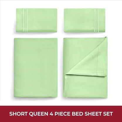 Mellanni Iconic 4-Piece, Ultra Soft Sheet Set (RV/Short Queen, Pistachio)