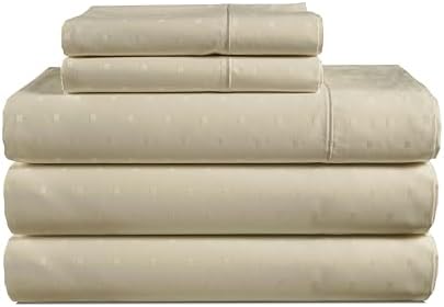 LANE LINEN Split King Sheets Sets for Adjustable Bed - Linen Swiss Dot