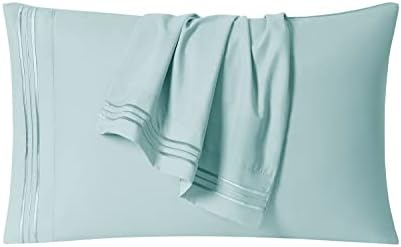 Clara Clark Bed Sheets, Premier 1800 Series 4 Piece Bed Sheet Set, Deep Pocket, Wrinkle, Fade, Stain Resistant, Luxury Soft Bedding Sheets & Pillowcases, Full, Light Blue Aqua