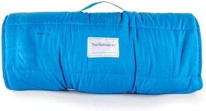 Jay Franco Kids Nap Mat with Embedded Pillow & Blanket – Soft 46"x20" Microfiber Sleeping Bag with Name Tag & Handle for School, Travel, Sleepover
