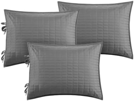 Comfort Spaces Daybed Cover- Luxe Double Sided -Quilting, All Season Cozy Bedding with Bedskirt, Matching Shams, 75'x39' Charcoal Grey 5 Piece