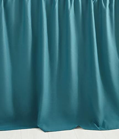 CHIXIN Ruffle Skirt Bedspread - 30" Long Drop, Shabby Chic Style Bedding, Lightweight, 3 Piece Set, Full Size, Lagoon