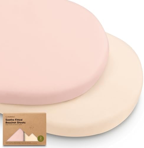 2pk Organic Baby Bassinet Sheets Boys, Girls, Fitted Sheet (Cameo)