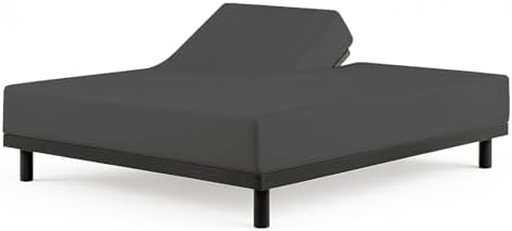 1 PC Top Split Queen Fitted Sheet for Adjustable beds, 34" Split, Dark Grey