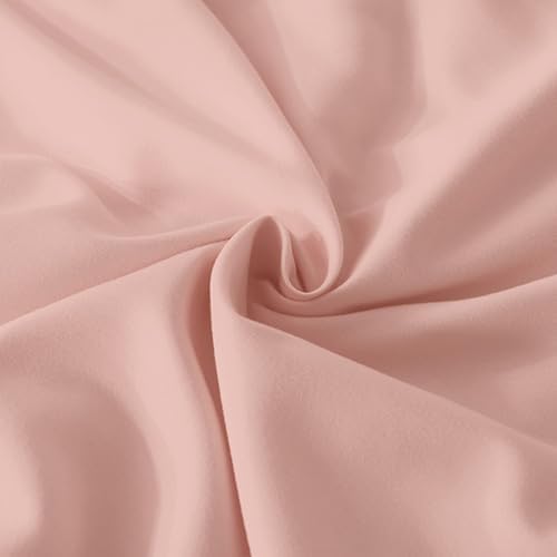 Andency Blush Ruffle Comforter Oversized Queen, 3 Pcs Solid Farmhouse Bed