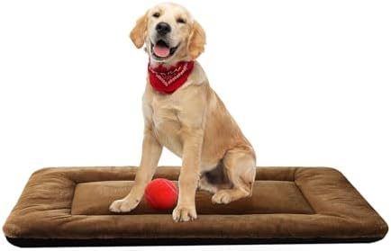 Dog Crate Pad Washable Dog Bed for Crate Medium Cozy Mat 36-Inch Brown