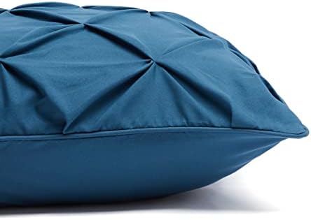 Amazon Basics 2 Piece Soft, Lightweight Down-Alternative Comforter Bedding Set, Pinch Pleat, Twin/TwinXL, Dark Teal, Geometric