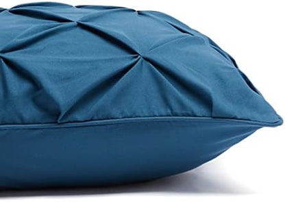 Amazon Basics 2 Piece Soft, Lightweight Down-Alternative Comforter Bedding Set, Pinch Pleat, Twin/TwinXL, Dark Teal, Geometric