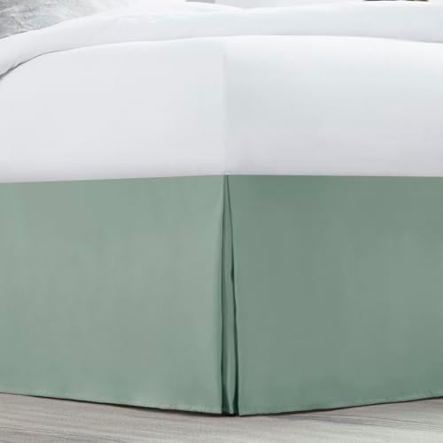 Nestl Sage Green Bed Skirt King Size - King Bed Skirt 14 Inch Drop - Brushed Microfiber Bed Skirts - Hotel Quality Pleated Bed Skirt - Shrinkage & Fade Resistant (Pack of 2)