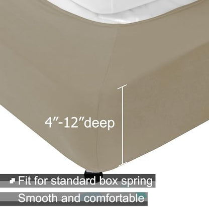 ALYVIA SPRING King Box Spring Cover Jersey Knit Stretchy, Taupe