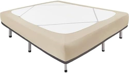 Box Spring Cover King Size-Light Camel Stretch Wrap Around Bed Skirt