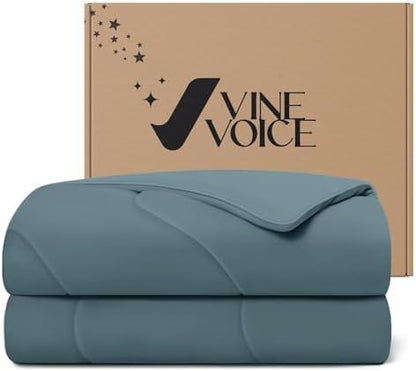 Cooling Comforter for Hot Sleepers, Queen 90x90, Blue-Gray