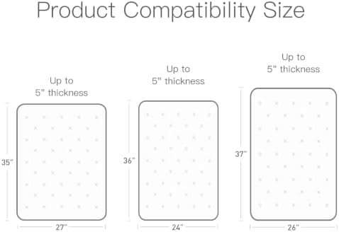 Organic Pack and Play Sheets Fitted 38”x26” 100% Muslin Cotton, Mini Crib Sheets Compatible with Graco/hiccapop/YENING/Dream On Me/Babylicious Pack N Play Mattress, Playard Bedding Sheet Bed Cover