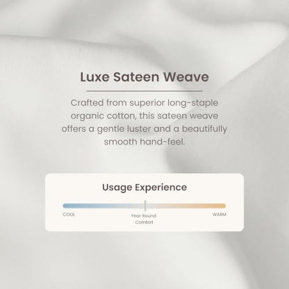 BIOWEAVES 100% Organic Cotton 1 Fitted Sheet Queen Size Only | 300 Thread Count Sateen Weave GOTS Certified with Deep Pocket - White