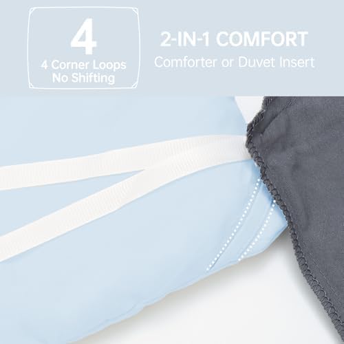 MUXHOMO King Size Comforter Set, All Season Ultra Soft Down Alternative Bedding - 3 Piece Lightweight Bed Set Includes 1 Comforter (104"x90") and 2 Pillow Shams (20"x36"), Light Blue