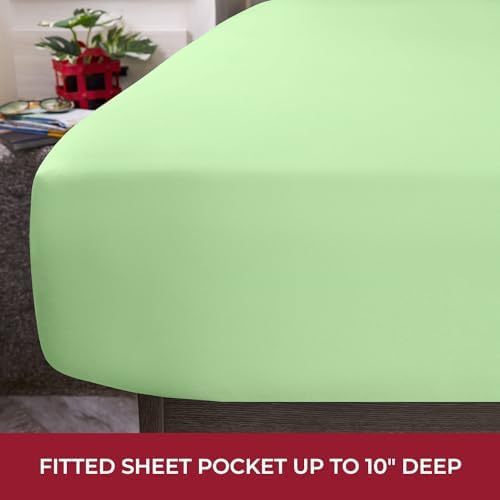 Mellanni Iconic 4-Piece, Ultra Soft Sheet Set (RV/Short Queen, Pistachio)