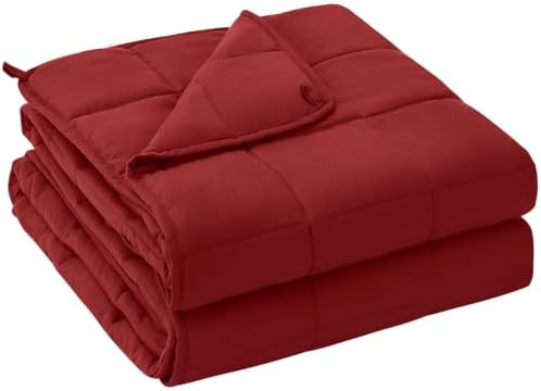 yescool Weighted Blanket for Adults 15lbsQueen Size, 60" x 80", Red