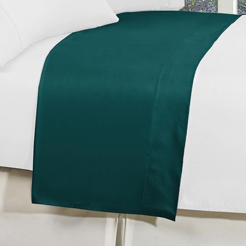 Elegant Comfort Premium Hotel Quality 1-Piece Flat Sheet, Luxury and Softest 1500 Premium Hotel Quality Microfiber Bedding Flat Sheet, Wrinkle-Free, Stain-Resistant, King, Marine Teal