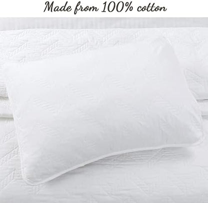 Cozy Line Home Fashions 100% Cotton Geometric Modern Zig Zag Stitch Solid White Quilt Bedding Set, Coverlet, Bedspread Lightweight for All Season (Chevron, King - 3 Piece)
